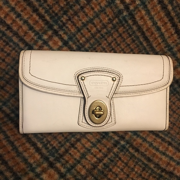 Coach Handbags - Coach Legacy White Wallet